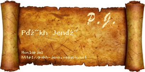 Pákh Jenő névjegykártya